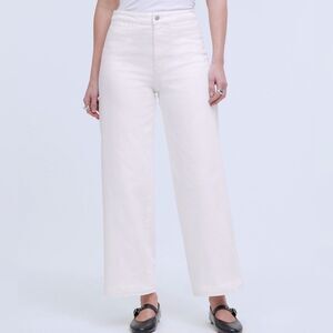 Madewell NWT Curvy Emmett Wide-Leg Jean Size 26 Tile White: Welt Pocket Edition